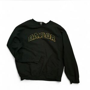 Men's Forest Green Baylor University Bears Crewneck Sweater with Yellow Logo